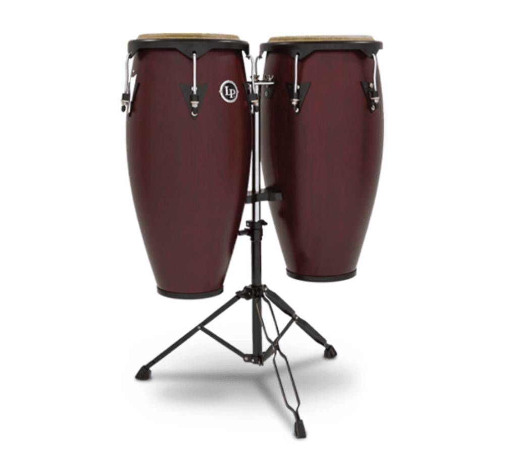 LP City Series 10” & 11” Conga Set with Stand Dark Wood