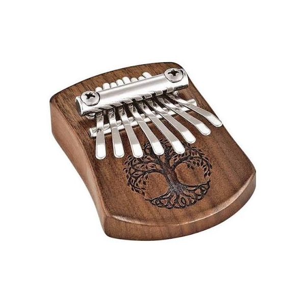 Mini Kalimba, 8 notes, Black Walnut, Tree of Life