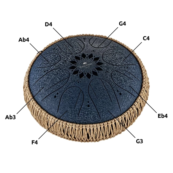 Tongue Drum: Med Octave Steel,C Min, 10", Navy Blue