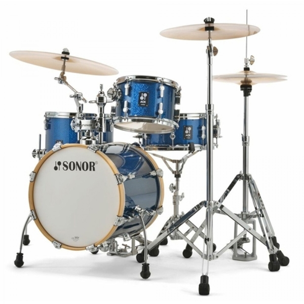 Sonor AQX Jungle 16" 4-Piece Shell Pack - Blue Ocean Sparkle