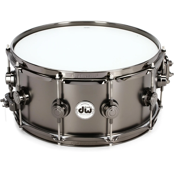 DW Collectors 14 x 6.5 Satin Black over Brass Snare w/ Black Nickel Hardware