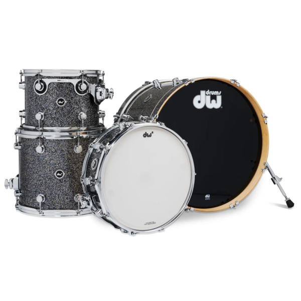 DWe 4pc Shell Pack & 3pc Cymbal Bundle in Black Galaxy Finish Ply - PRE ORDER