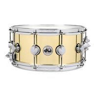 DW Collectors Polished Bell Brass 14 x 6.5 Snare w/ Chrome Hardware
