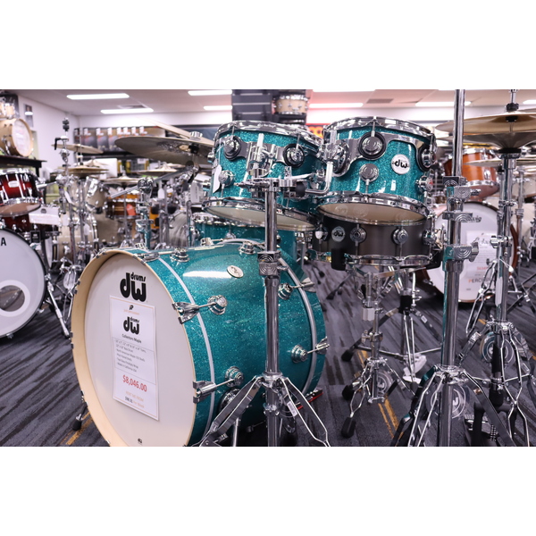 DW Collectors Maple 333 4 Piece Shell Pack - Teal Glass FinishPly