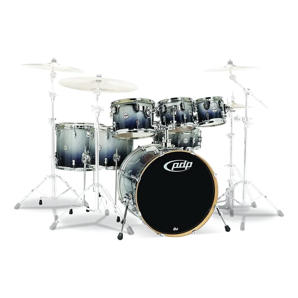 PDP Concept Maple 7 pce Shell Pack - Silver to Black Sparkle