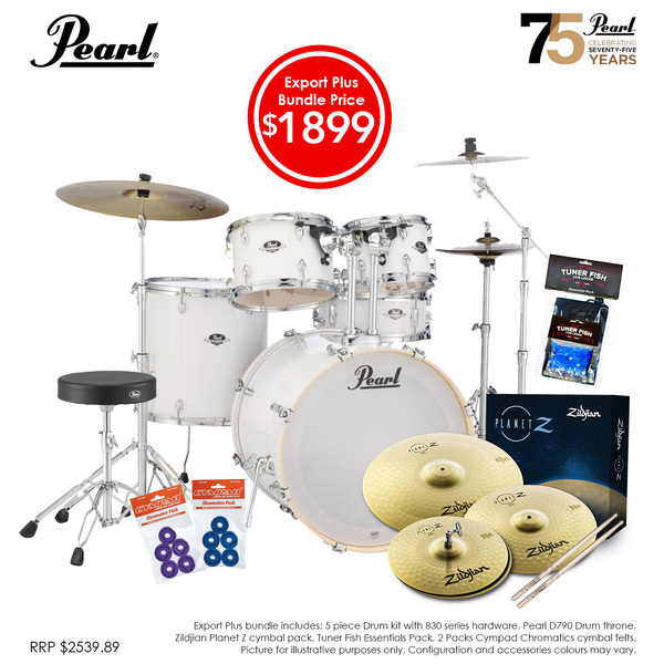 Pearl Export PLUS 20" Fusion Drumkit Package Pure White