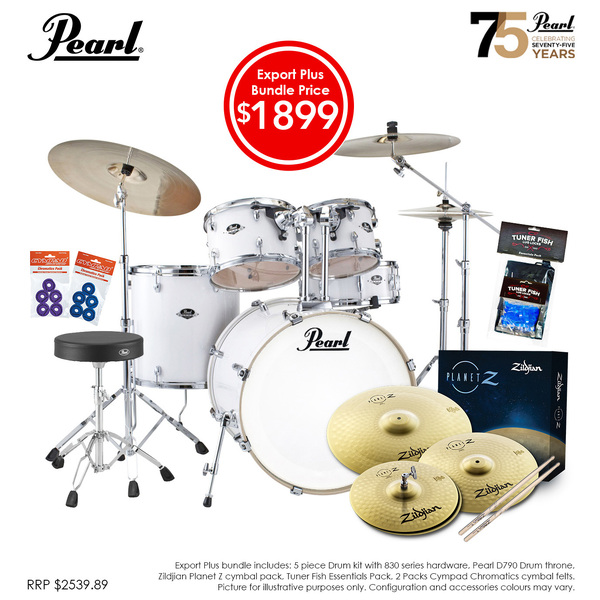 Pearl Export PLUS 22" Fusion Plus Drumkit Package Pure White