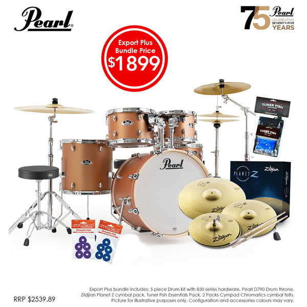 Pearl Export PLUS 22" Fusion Plus Drum kit Package Aztec Gold