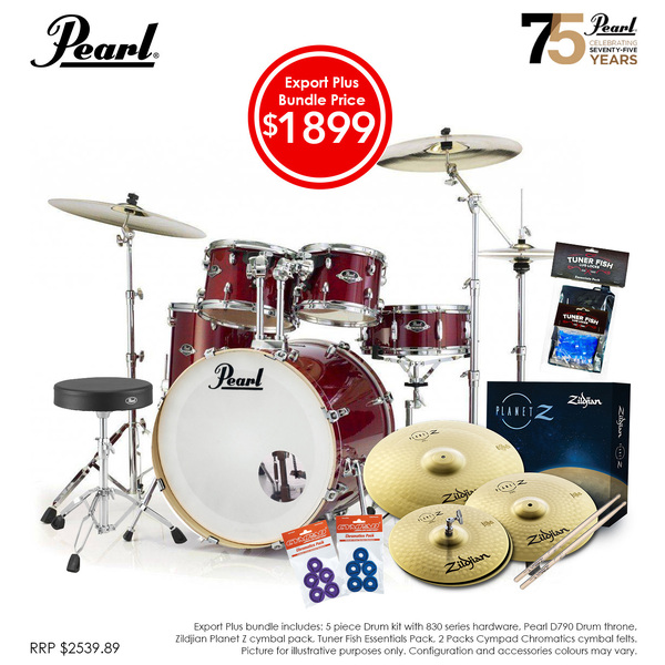 Pearl Export PLUS 22" Fusion Plus Drumkit Package Burgandy