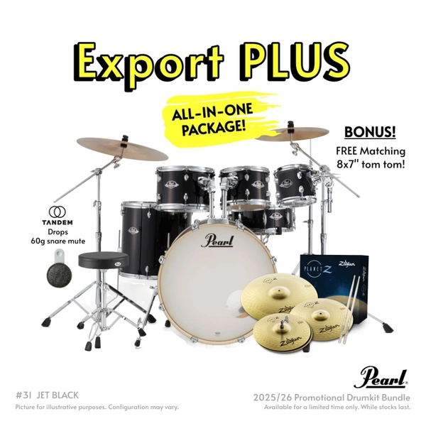 Pearl Export EXX 22" 6-Piece Fusion Kit Package - Jet Black