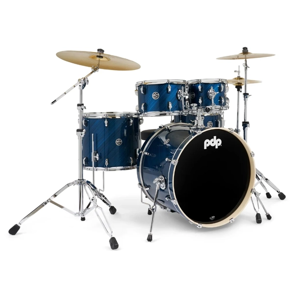 PDP Mainstage 5-Piece Complete Drum Set with Hardware and Cymbals - Twisted Blue Steel