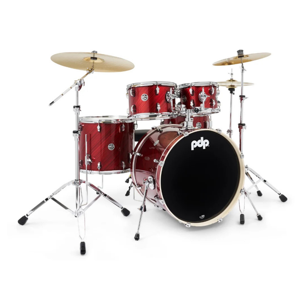 PDP Mainstage 5-Piece Kit Twisted Cherry w/ HW, Throne & Paiste Pack
