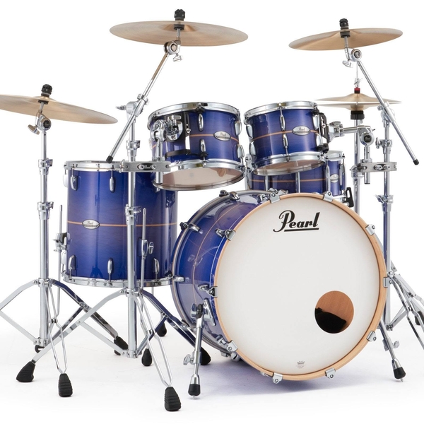 Pearl Professional MX 22" 4-PC Shell pack w/mounted toms - Royal Blue Burst Stripe 