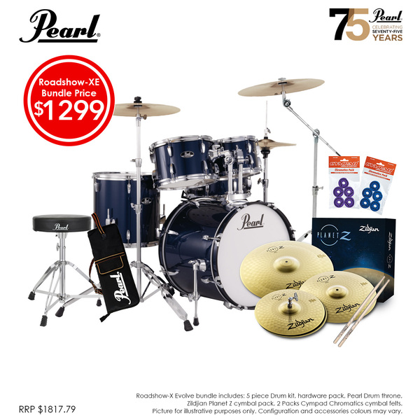 Pearl Roadshow-XE 20" Fusion Drumkit Package Royal Blue Metallic