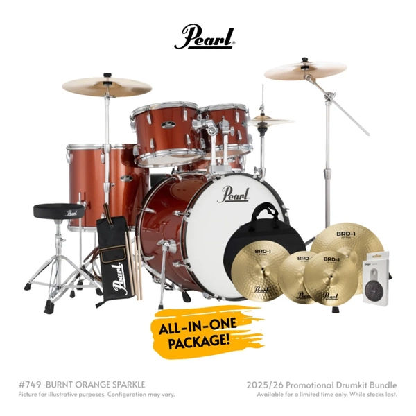 Pearl Roadshow-PLUS 5-Piece 22" Drum Package with Pearl Cymbals - Burnt Orange Sparkle