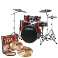 STAGE CUSTOM BIRCH FUSION KIT IN CRANBERRY RED WITH PST5 CYMBALS