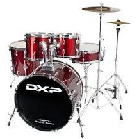 DRUM KIT 5 PCE 20 INCH BD WINE RED W/CYMBALS & T