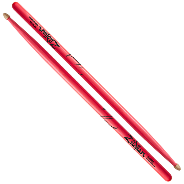Drumsticks   Hickory  5A Wood Acorn Neon Pink