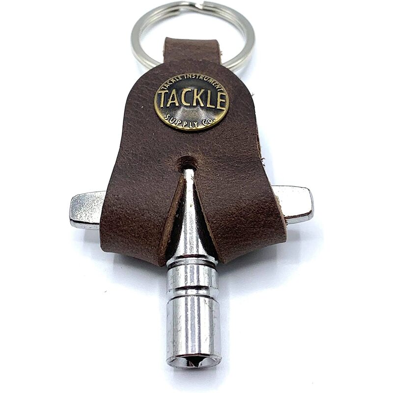 Tackle Leather Drum Key in case - Walnut