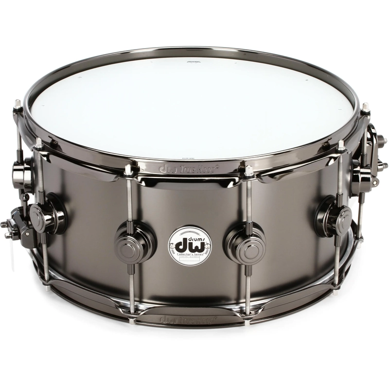 DW Collectors 14 x 6.5 Satin Black over Brass Snare w/ Black Nickel Hardware
