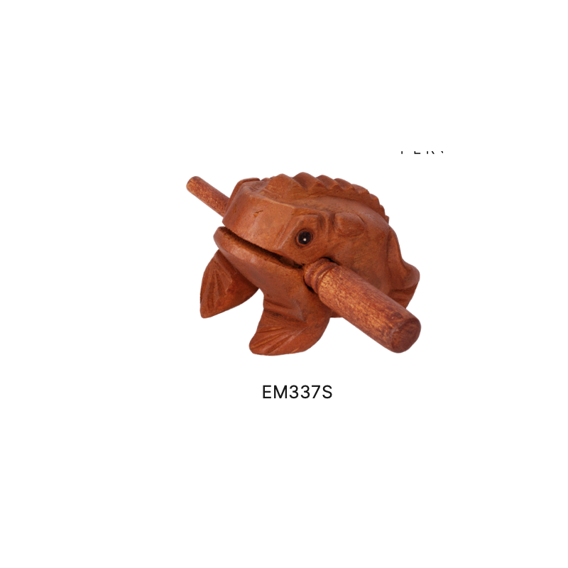 GUIRO TONE FROG BROWN 03 INCH LONG W/WOOD BEATER