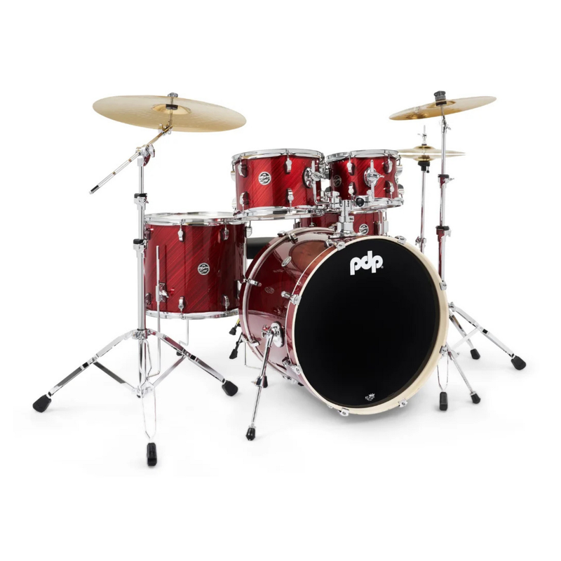 PDP Mainstage 5-Piece Kit Twisted Cherry w/ HW, Throne & Paiste Pack