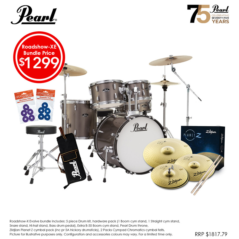 Pearl Roadshow-XE 20" Fusion Drumkit Package Bronze Metallic