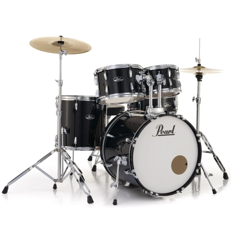 Pearl Roadshow 20" 5-Piece Drum Kit with Hardware and Cymbals - Jet Black