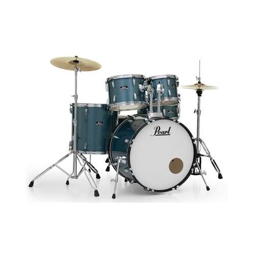 RS 22" 5-PCS FUSION PLUS DRUM KIT w/HARDWARE AND CYMBALS  AQUA BLUE GLITTER