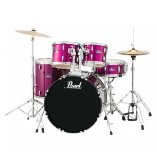 RS JUNIOR 5-PCS DRUM KIT w/HARDWARE & CYMBALS  PINK METALLIC