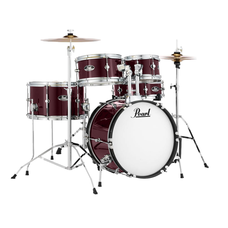 RS JUNIOR 5-PCS DRUM KIT w/HARDWARE & CYMBALS  RED WINE