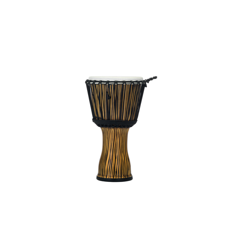 10" SYNTHETIC SHELL DJEMBE, ROPE TUNED  - ZEBRA GRASS