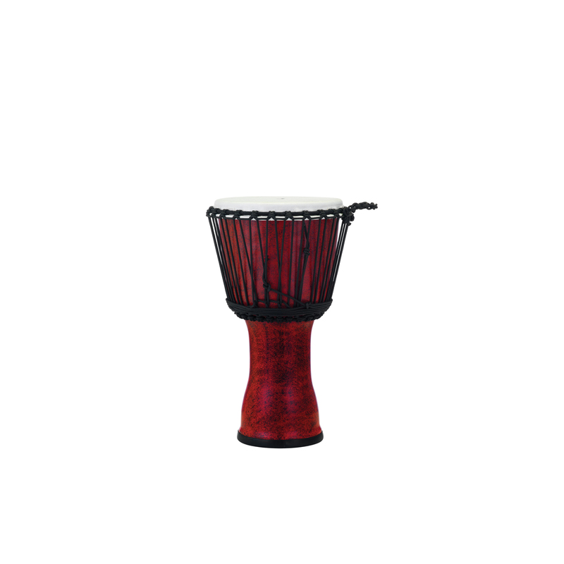 10" SYNTHETIC SHELL DJEMBE, ROPE TUNED  - MOLTEN SCARLET