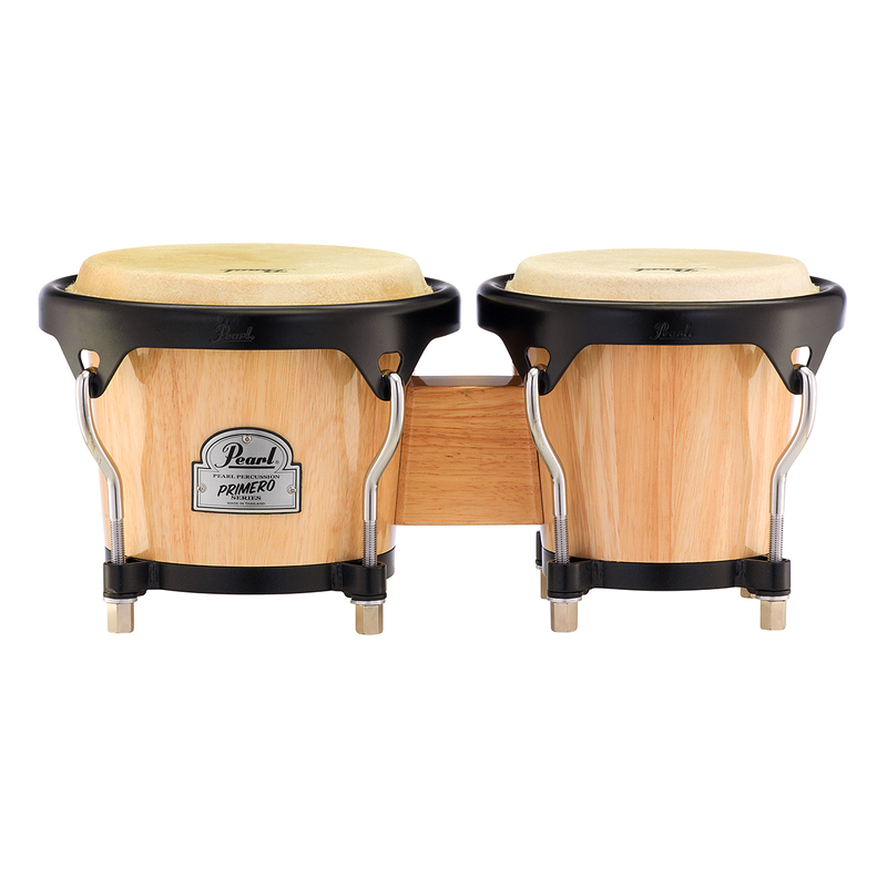 PEARL PRIMERO WOOD BONGOS 6" + 7"  NATURAL LACQUER