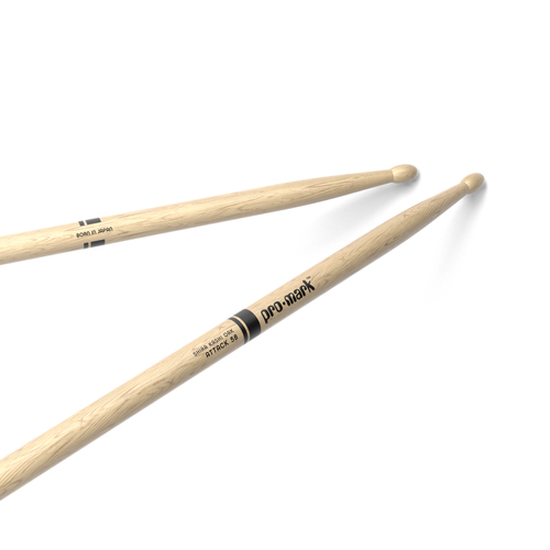ProMark Classic Attack 5B Shira Kashi Oak Drumstick, Oval Wood Tip