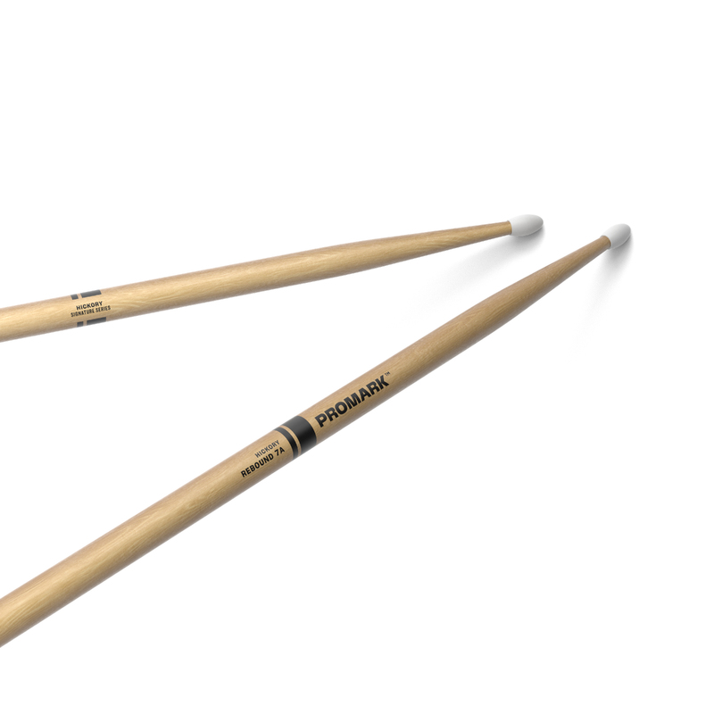 ProMark Rebound 7A Hickory Drumstick, Oval Nylon Tip