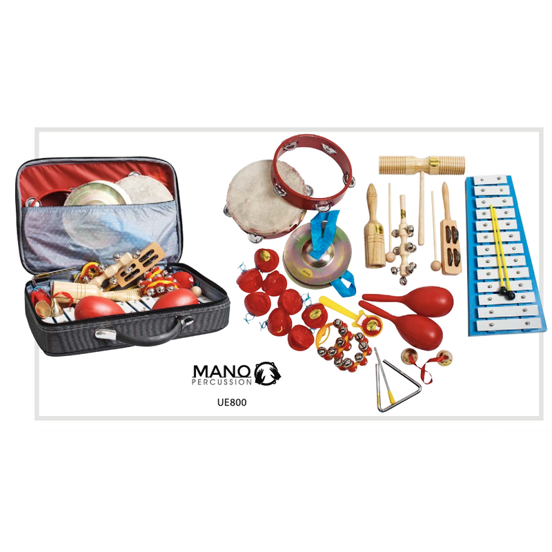 Mano Percussion 17 piece percussion set with padded bag 