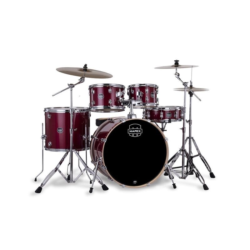 Venus 22" 5-piece Kit with Hardware + Cymbals Crimson Red Sparkle
