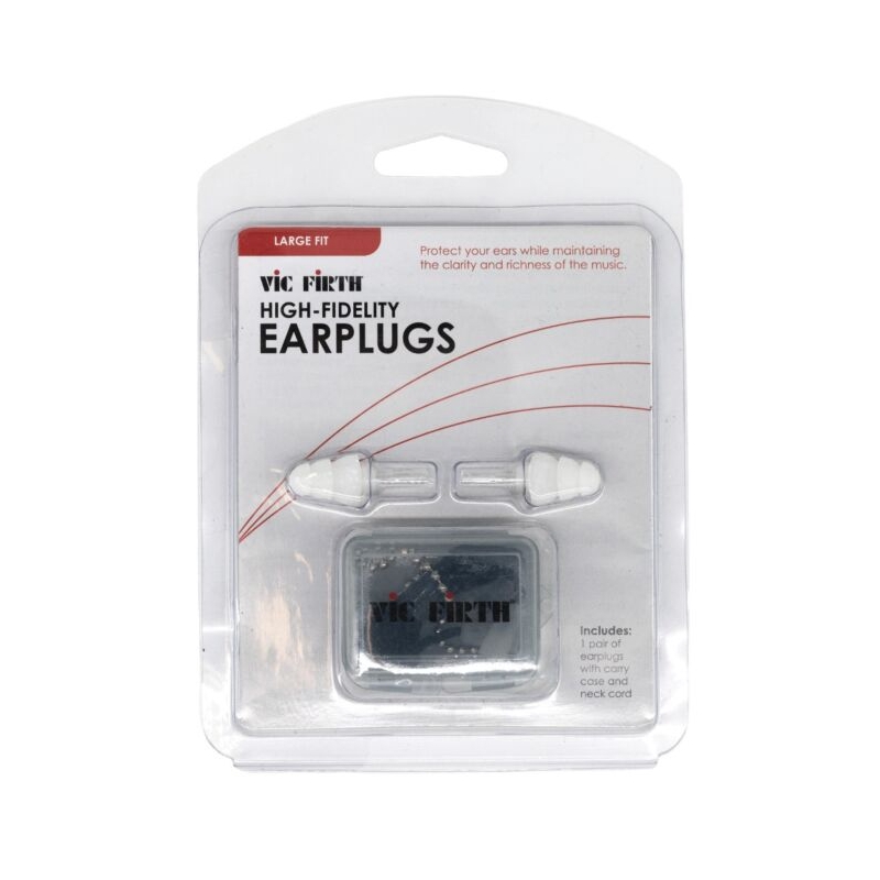 Vic Firth High-Fidelity Hearing Protection - Large Size (WHITE) - NEW MODEL!